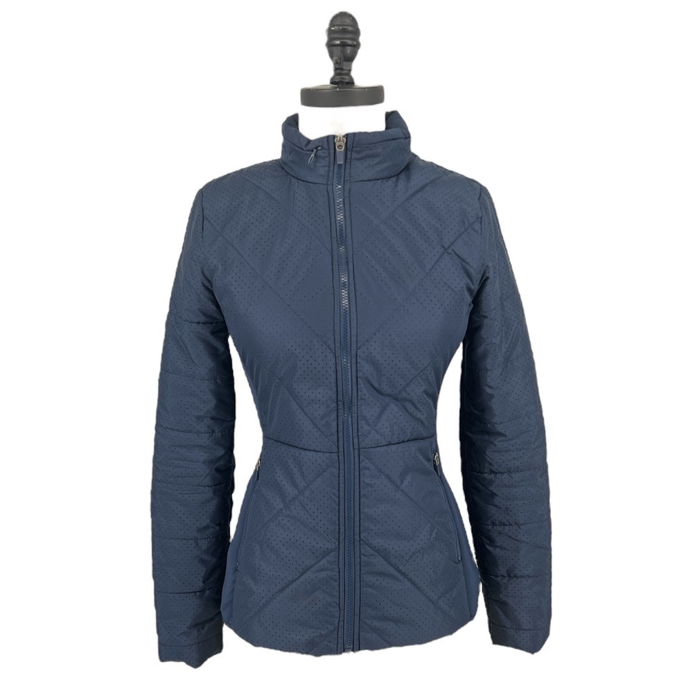 Fabletics Sedona Quilted Puffy Insulated Jackt Sz XS Dark blue